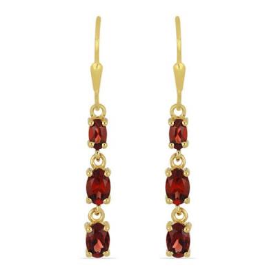 BUY NATURAL GARNET GEMSTONE EARRINGS IN STERLING SILVER